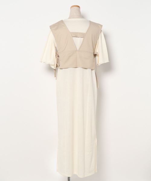 SESTO（セスト）の「ツイルベストレイヤードワンピース（ワンピース・レディース・アイボリー/ベージュ・M）」の8枚目の写真