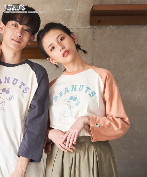 セール Power To The People Peanuts ダブルネーム スヌーピーコラボ プリントラグランtシャツ Tシャツ カットソー Peanuts ピーナッツ のファッション通販 Zozotown