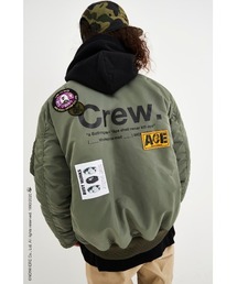 BAPE MA-1ジャケット オリーブ A BATHING APE（アベイシングエイプ）の「BAPE STENCIL LOOSE