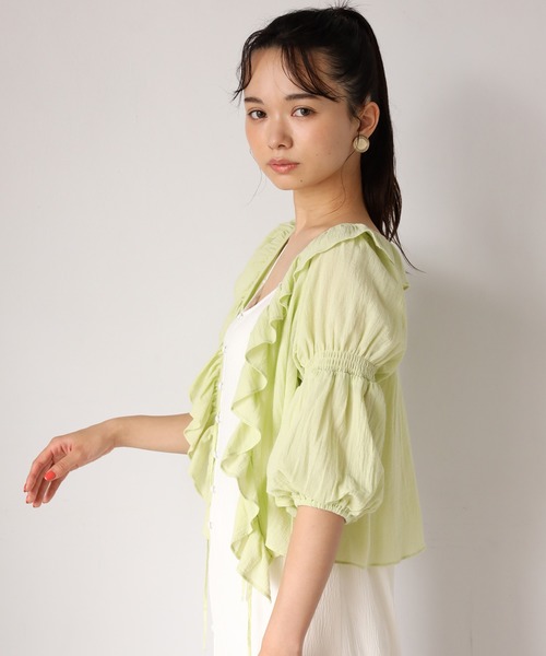 one after another NICE CLAUP（ワンアフターアナザーナイスクラップ）の「コットンフリル羽織り（シャツ/ブラウス・レディース・オフホワイト/イエロー系その他/ピンクベージュ・FREE）」の21枚目の写真