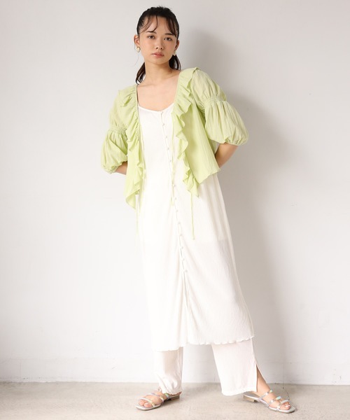 one after another NICE CLAUP（ワンアフターアナザーナイスクラップ）の「コットンフリル羽織り（シャツ/ブラウス・レディース・オフホワイト/イエロー系その他/ピンクベージュ・FREE）」の20枚目の写真