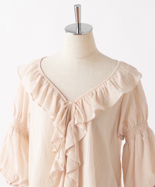one after another NICE CLAUP（ワンアフターアナザーナイスクラップ）の「コットンフリル羽織り（シャツ/ブラウス・レディース・オフホワイト/イエロー系その他/ピンクベージュ・FREE）」の16枚目の写真