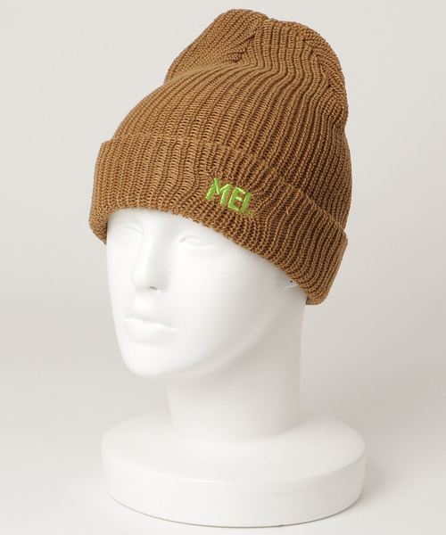 MEI(メイ)の「【MEI】ワンポイントロゴ アクリルニットキャップ(ニットキャップ/ビーニー・メンズ・チャコール/ブラウン/グレー/オリーブドラブ/ブラック/ベージュ・FREE)」の2枚目の写真
