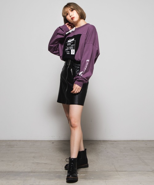 WEGO（ウィゴー）の「WEGO/ボックスブロックビッグシルエットロンT（Tシャツ/カットソー・メンズ・パープル/ホワイト・MEDIUM/LARGE）」の13枚目の写真