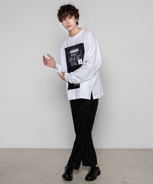 WEGO（ウィゴー）の「WEGO/ボックスブロックビッグシルエットロンT（Tシャツ/カットソー・メンズ・パープル/ホワイト・MEDIUM/LARGE）」の12枚目の写真