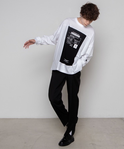 WEGO（ウィゴー）の「WEGO/ボックスブロックビッグシルエットロンT（Tシャツ/カットソー・メンズ・パープル/ホワイト・MEDIUM/LARGE）」の9枚目の写真