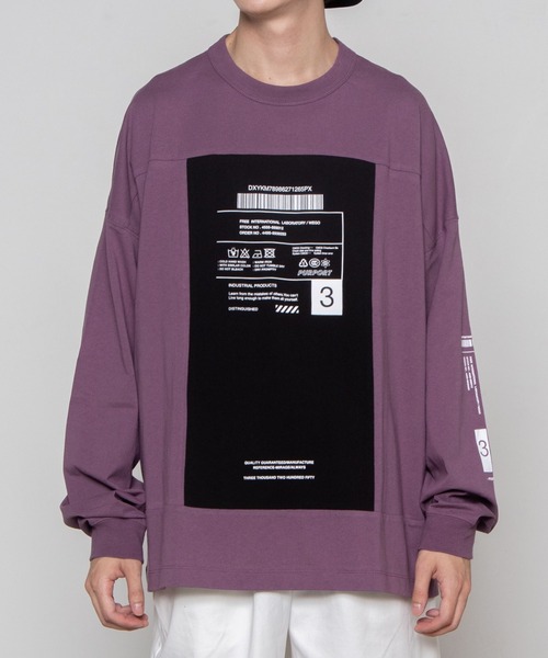 WEGO（ウィゴー）の「WEGO/ボックスブロックビッグシルエットロンT（Tシャツ/カットソー・メンズ・パープル/ホワイト・MEDIUM/LARGE）」の10枚目の写真