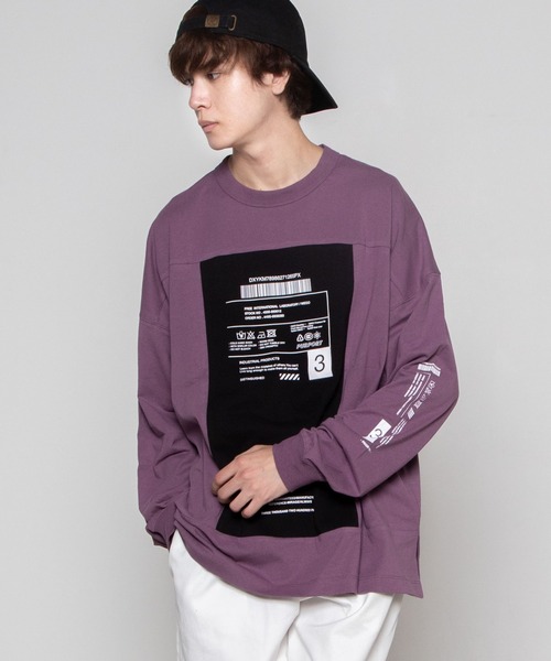 WEGO（ウィゴー）の「WEGO/ボックスブロックビッグシルエットロンT（Tシャツ/カットソー・メンズ・パープル/ホワイト・MEDIUM/LARGE）」の6枚目の写真