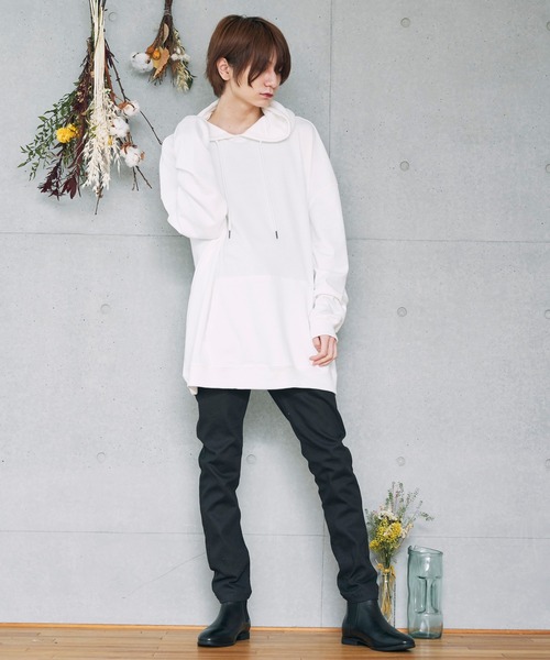 KANGOL（カンゴール）の「KANGOL カンゴール  別注 バックプリント スーパービッグシルエットプルオーバーパーカー（パーカー・メンズ・ダークグリーン/ホワイト/ブラック/ワイン/サンドベージュ/ベージュ・FREE）」の7枚目の写真