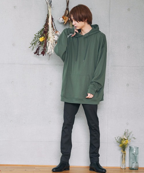 KANGOL（カンゴール）の「KANGOL カンゴール  別注 バックプリント スーパービッグシルエットプルオーバーパーカー（パーカー・メンズ・ダークグリーン/ホワイト/ブラック/ワイン/サンドベージュ/ベージュ・FREE）」の19枚目の写真