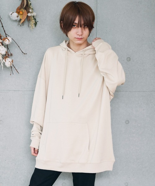 KANGOL（カンゴール）の「KANGOL カンゴール  別注 バックプリント スーパービッグシルエットプルオーバーパーカー（パーカー・メンズ・ダークグリーン/ホワイト/ブラック/ワイン/サンドベージュ/ベージュ・FREE）」の13枚目の写真