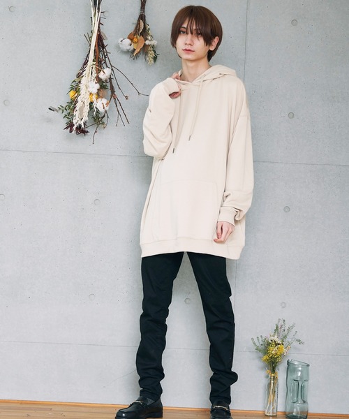 KANGOL（カンゴール）の「KANGOL カンゴール  別注 バックプリント スーパービッグシルエットプルオーバーパーカー（パーカー・メンズ・ダークグリーン/ホワイト/ブラック/ワイン/サンドベージュ/ベージュ・FREE）」の12枚目の写真