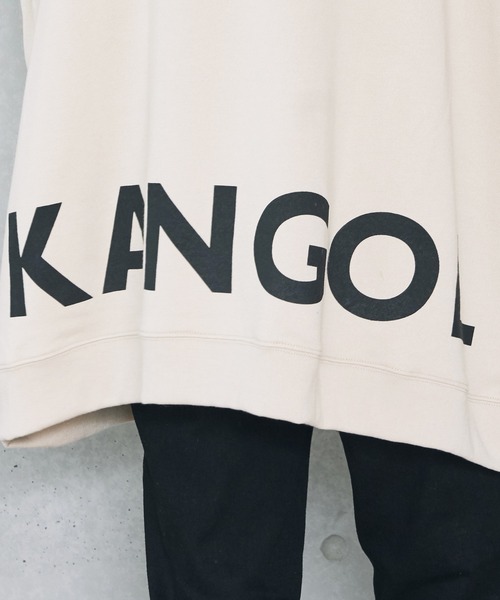 KANGOL（カンゴール）の「KANGOL カンゴール  別注 バックプリント スーパービッグシルエットプルオーバーパーカー（パーカー・メンズ・ダークグリーン/ホワイト/ブラック/ワイン/サンドベージュ/ベージュ・FREE）」の17枚目の写真