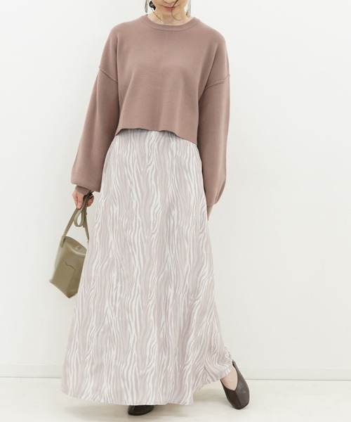 archives(アルシーヴ)の「短丈ニットプルオーバー(ニット/セーター・レディース・モカ/アイボリー/チャコールグレー/ピンクベージュ/ブルー・MEDIUM)」の11枚目の写真