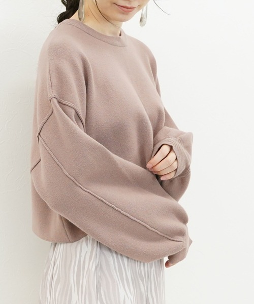 archives(アルシーヴ)の「短丈ニットプルオーバー(ニット/セーター・レディース・モカ/アイボリー/チャコールグレー/ピンクベージュ/ブルー・MEDIUM)」の14枚目の写真