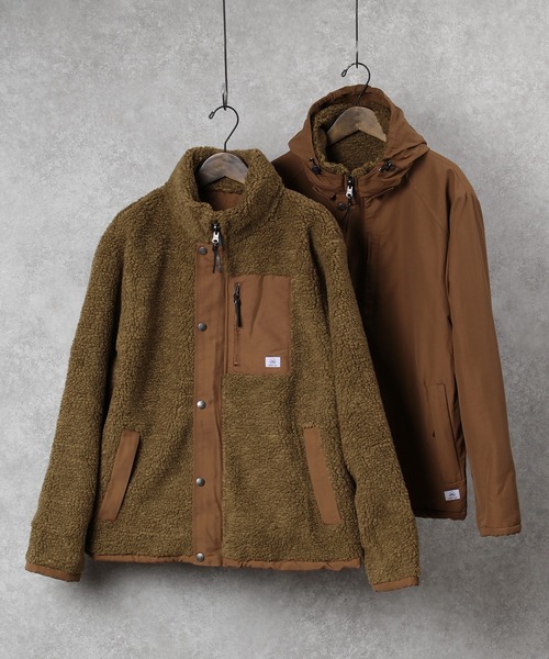 gym master（ジムマスター）の「【gym master/ジムマスター】リバーシブル ボアジャケット/マウンテンジャケット（マウンテンパーカー・メンズ・キナリ/ブラック/その他1/キャメル・M/XL/S/L）」の3枚目の写真