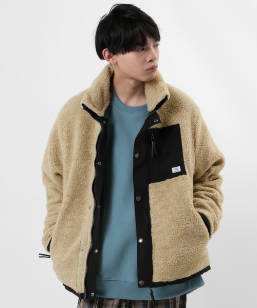 gym master（ジムマスター）の「【gym master/ジムマスター】リバーシブル ボアジャケット/マウンテンジャケット（マウンテンパーカー・メンズ・キナリ/ブラック/その他1/キャメル・M/XL/S/L）」の5枚目の写真