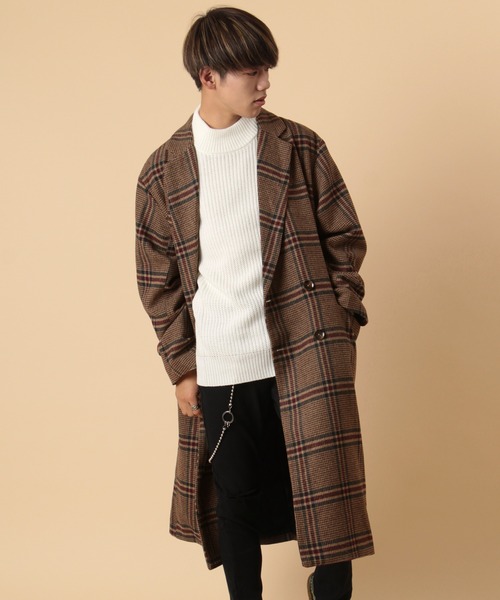 make a ray!(メイク ア レイ!)の「オーバーサイズ ダブルブレスト チェスターコート/ ステンカラーコート/バルカラーコート(チェスターコート・メンズ・チャコールグレー/ブラウン/グレー/ベージュ・L/M)」の9枚目の写真