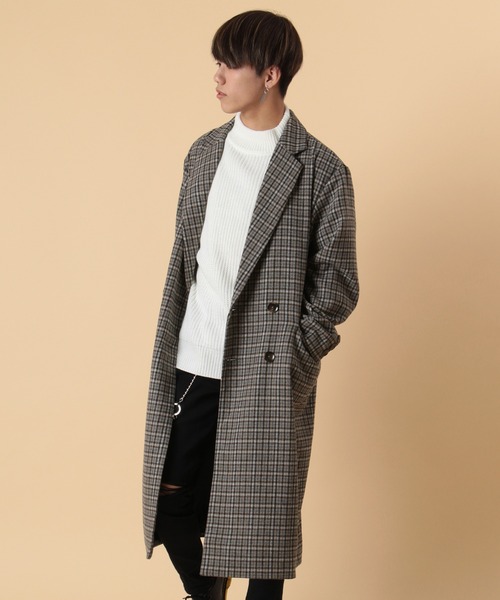make a ray!(メイク ア レイ!)の「オーバーサイズ ダブルブレスト チェスターコート/ ステンカラーコート/バルカラーコート(チェスターコート・メンズ・チャコールグレー/ブラウン/グレー/ベージュ・L/M)」の7枚目の写真