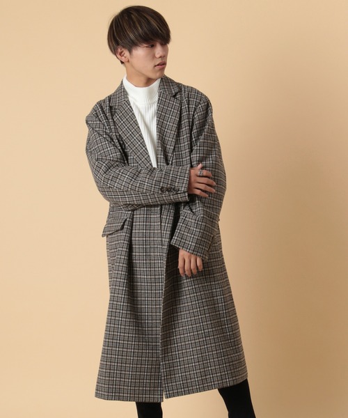 make a ray!(メイク ア レイ!)の「オーバーサイズ ダブルブレスト チェスターコート/ ステンカラーコート/バルカラーコート(チェスターコート・メンズ・チャコールグレー/ブラウン/グレー/ベージュ・L/M)」の8枚目の写真