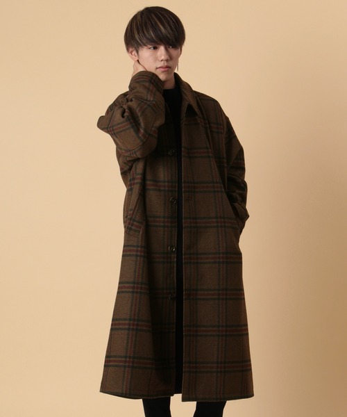 make a ray!(メイク ア レイ!)の「オーバーサイズ ダブルブレスト チェスターコート/ ステンカラーコート/バルカラーコート(チェスターコート・メンズ・チャコールグレー/ブラウン/グレー/ベージュ・L/M)」の12枚目の写真