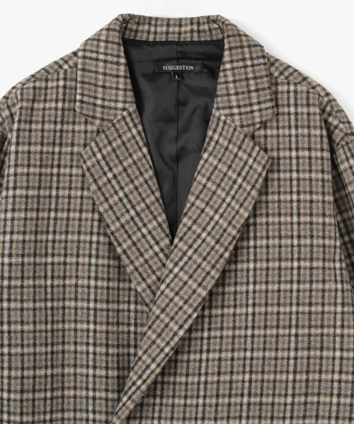 make a ray!(メイク ア レイ!)の「オーバーサイズ ダブルブレスト チェスターコート/ ステンカラーコート/バルカラーコート(チェスターコート・メンズ・チャコールグレー/ブラウン/グレー/ベージュ・L/M)」の14枚目の写真