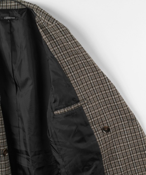 make a ray!(メイク ア レイ!)の「オーバーサイズ ダブルブレスト チェスターコート/ ステンカラーコート/バルカラーコート(チェスターコート・メンズ・チャコールグレー/ブラウン/グレー/ベージュ・L/M)」の18枚目の写真