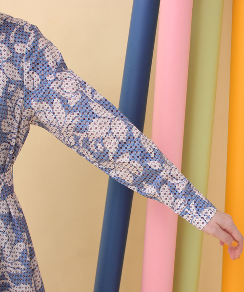 【I am I 】Liberty Luna Lotus スタンドカラーワンピース I am I in fact… - 【I am I 】Liberty Luna Lotus スタンド