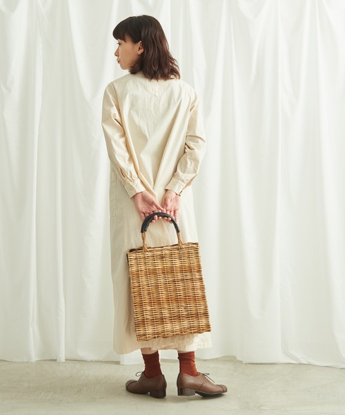 Lene（レネ）の「メイリーギャバ マチ付きコートワンピース