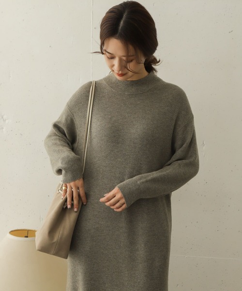 セール】畦モックネックニットワンピース∴（ワンピース）｜URBAN