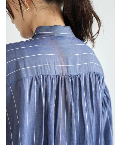 AMERICAN HOLIC(アメリカンホリック)の「バックギャザーシャツワンピース(シャツワンピース・レディース・オフホワイト/ピンク/ホワイト系その他6/ブルー系その他4・FREE)」の5枚目の写真