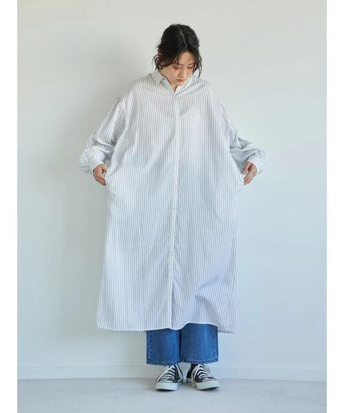 AMERICAN HOLIC(アメリカンホリック)の「バックギャザーシャツワンピース(シャツワンピース・レディース・オフホワイト/ピンク/ホワイト系その他6/ブルー系その他4・FREE)」の6枚目の写真