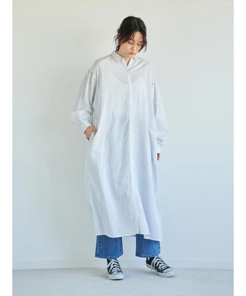 AMERICAN HOLIC(アメリカンホリック)の「バックギャザーシャツワンピース(シャツワンピース・レディース・オフホワイト/ピンク/ホワイト系その他6/ブルー系その他4・FREE)」の7枚目の写真