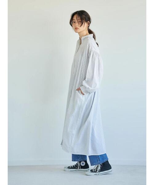 AMERICAN HOLIC(アメリカンホリック)の「バックギャザーシャツワンピース(シャツワンピース・レディース・オフホワイト/ピンク/ホワイト系その他6/ブルー系その他4・FREE)」の8枚目の写真