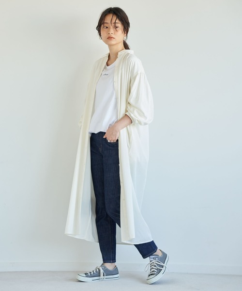 AMERICAN HOLIC(アメリカンホリック)の「バックギャザーシャツワンピース(シャツワンピース・レディース・オフホワイト/ピンク/ホワイト系その他6/ブルー系その他4・FREE)」の2枚目の写真