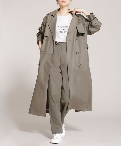 新品タグ付き NANO Universe ベージュ トレンチコート NANO universe トレンチコート コート 撥水撥油加工 ベルテッド
