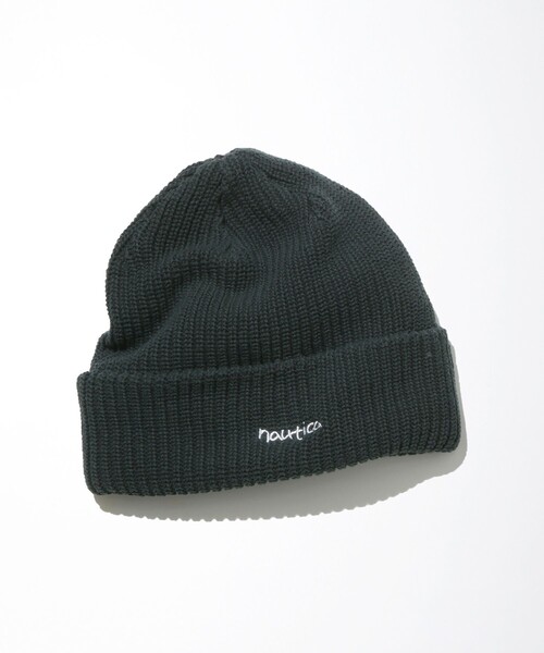 NAUTICA（ノーティカ）の「NAUTICA/ノーティカ Cotton Knit Cap “Hand Lettering”/コットンニットキャップ"ハンドレタリング"（ニットキャップ/ビーニー・メンズ・ホワイト/ブラック/ネイビー/グリーン・ﾌﾘ-）」の4枚目の写真