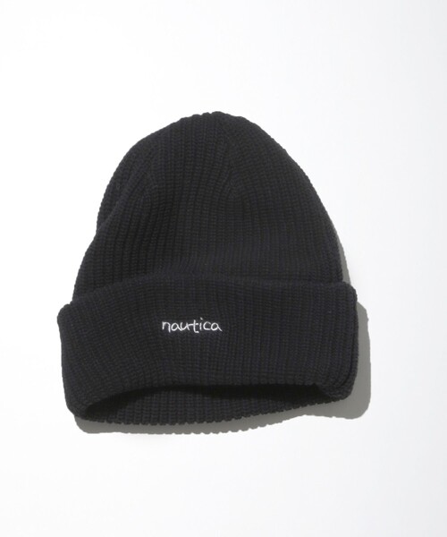 NAUTICA（ノーティカ）の「NAUTICA/ノーティカ Cotton Knit Cap “Hand Lettering”/コットンニットキャップ"ハンドレタリング"（ニットキャップ/ビーニー・メンズ・ホワイト/ブラック/ネイビー/グリーン・ﾌﾘ-）」の3枚目の写真