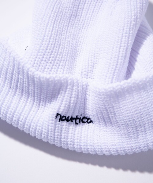 NAUTICA（ノーティカ）の「NAUTICA/ノーティカ Cotton Knit Cap “Hand Lettering”/コットンニットキャップ"ハンドレタリング"（ニットキャップ/ビーニー・メンズ・ホワイト/ブラック/ネイビー/グリーン・ﾌﾘ-）」の5枚目の写真