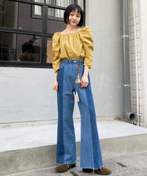 Kastane | パッチワーク切替デニムパンツ(デニムパンツ)