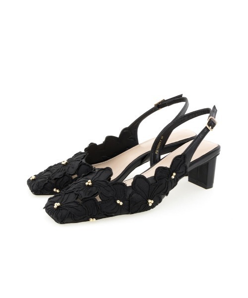 RANDA（ランダ）の「アシンメトリーフラワーカットバックストラップパンプス（パンプス・レディース・ブラック/ピンク/クリーム・LL/S/M/L）」の17枚目の写真