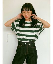 レディースのtシャツ カットソー グリーン カーキ 緑色系 ボーダー柄 ファッション通販 Zozotown