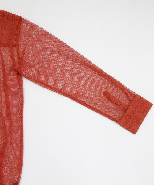 Avvenente(アベネンテ)の「【Avvenente】メッシュオーバーシャツ(シャツ/ブラウス・レディース・ブラック/ライトベージュ/テラコッタ・M)」の13枚目の写真