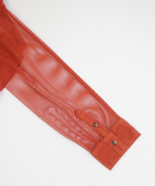 Avvenente(アベネンテ)の「【Avvenente】メッシュオーバーシャツ(シャツ/ブラウス・レディース・ブラック/ライトベージュ/テラコッタ・M)」の10枚目の写真