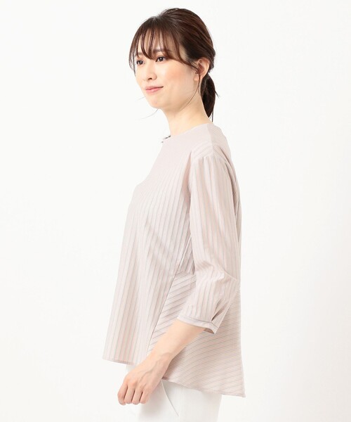 J.PRESS Ladies(J.プレス レディス)の「ストライプジャージー クルーネック カットソー(Tシャツ/カットソー・レディース・サックスブルー系1/サックスブルー系2/ホワイト系1/ブラウン系2・SMALL)」の16枚目の写真