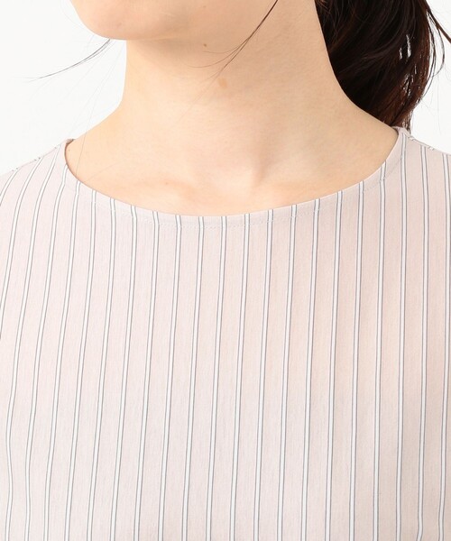 J.PRESS Ladies(J.プレス レディス)の「ストライプジャージー クルーネック カットソー(Tシャツ/カットソー・レディース・サックスブルー系1/サックスブルー系2/ホワイト系1/ブラウン系2・SMALL)」の13枚目の写真