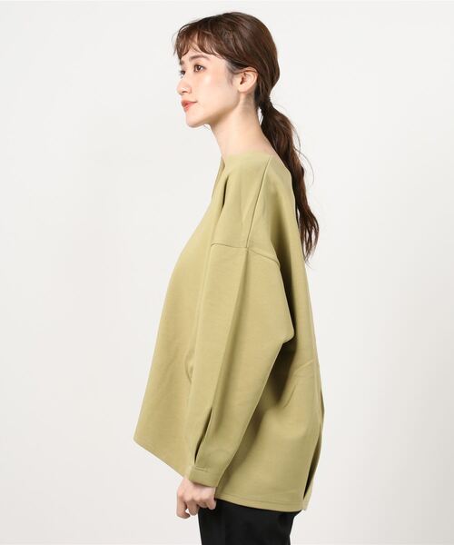 nougatine（ヌガティーヌ）の「【nougatine】ダンボールキーネックタックプルオーバー（スウェット・レディース・カーキ/パープル・FREE）」の3枚目の写真