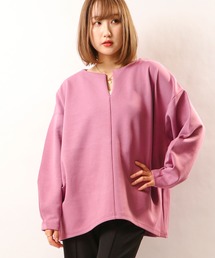 nougatine | 【nougatine】ダンボールキーネックタックプルオーバー(スウェット)