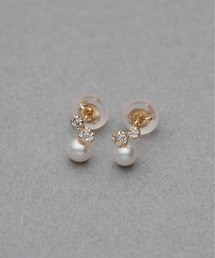 K10 パール&キュービックジルコニア ピアス