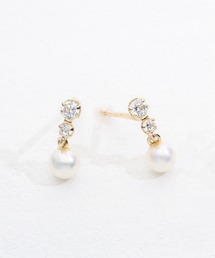 K10 パール&キュービックジルコニア ピアス